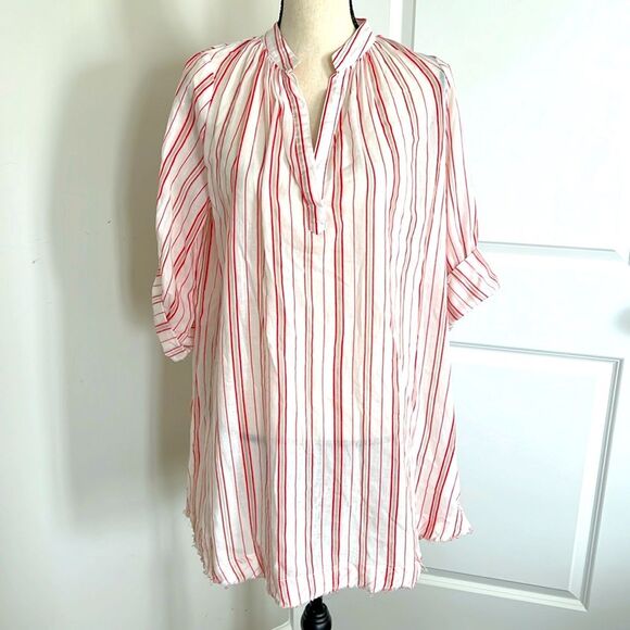 Eberjey White and Red Striped Tunic/Swim Cover - Picture 1 of 6